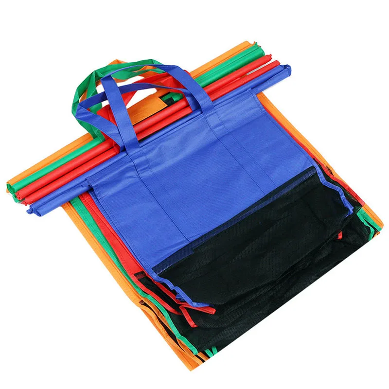 4 pz/set carrello della spesa borse trolley pieghevole riutilizzabile borsa della spesa borsa eco supermercato facile da usare e resistente Bolsas