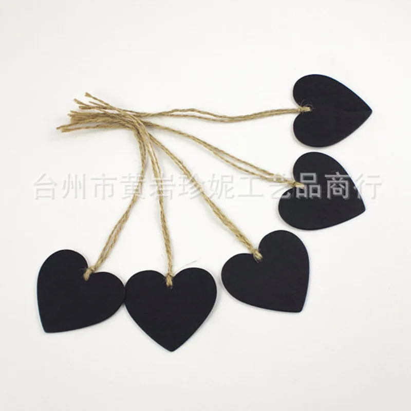 Creative Mini Lanyard Chalkboard 12PCS/Lot Small Double-sided Blackboard Wooden Message Price Tag Writing Board