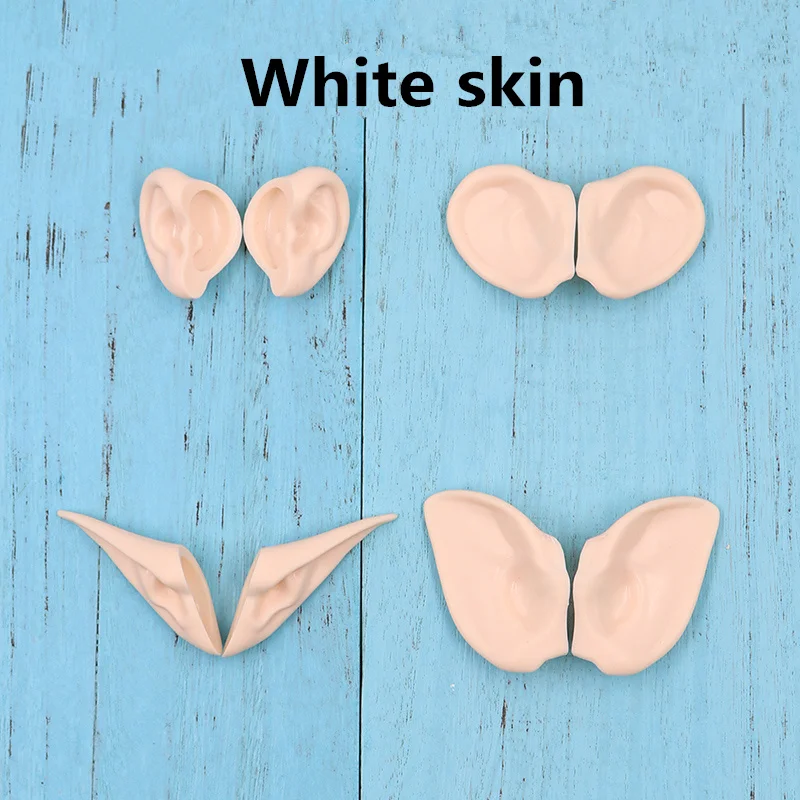 Blyth icy dolll 1/6 Elf Human Plastic Ear white natural tan dark super dark skin four pair for 30cm doll DIY accessories Gift
