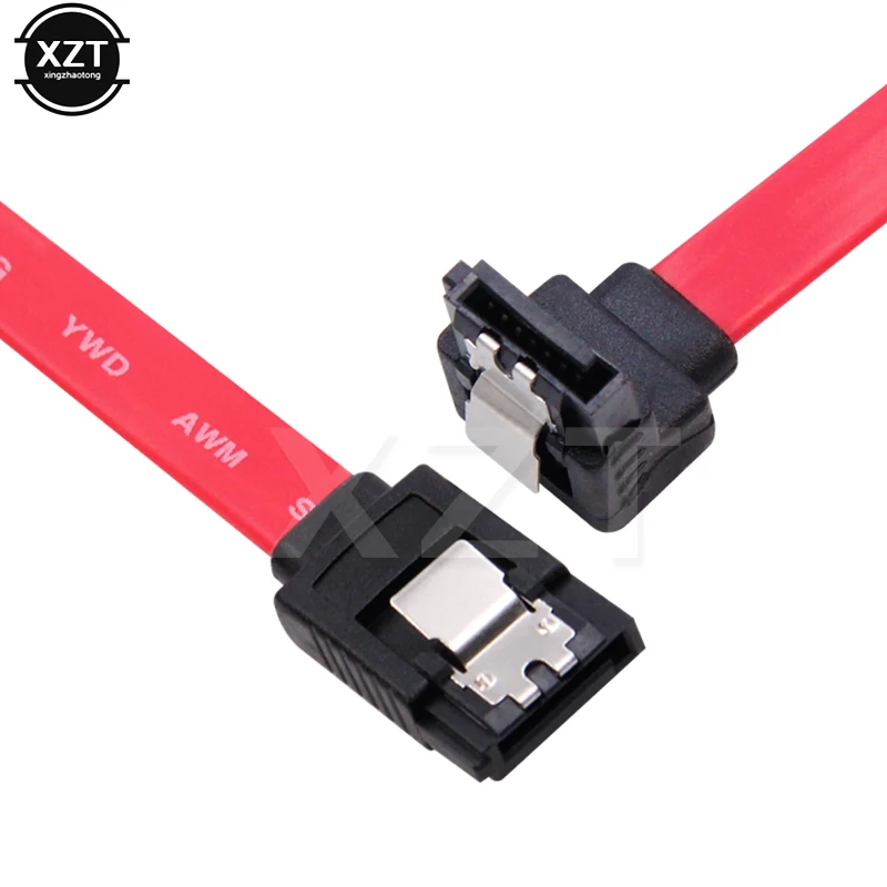 Right Angle SATA Cable Serial ATA Data Lead Locking Latching S-RA 0.5m RD SATA data 7pin to 7pin Adapter Cord Straight to Right