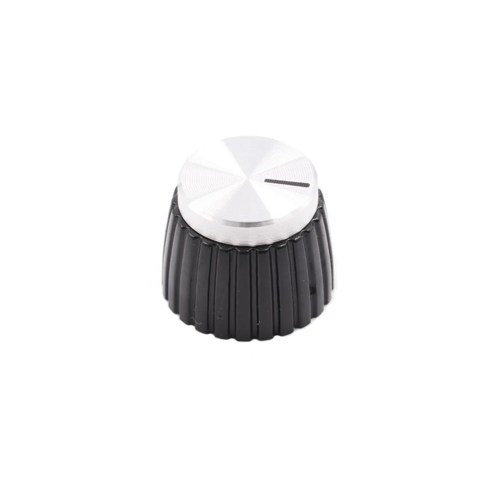 19,5x15,5mm Aluminium Kunststoff Set Pointer Knob Cap Für Marshall Gitarre AMP Wirkung Pedal Overdrive 1/4 "Messing einfügen Schwarz Gold – Detail 8