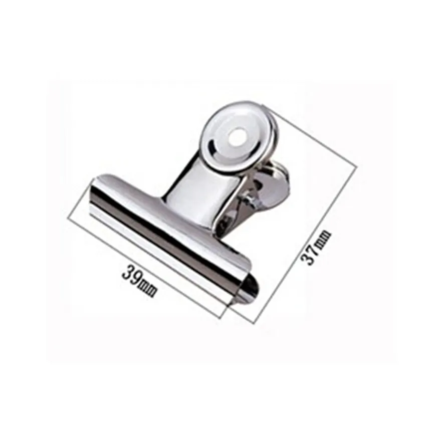 Trasporto Libero (48 pz/lotto) 39mm argento rotondo di metallo Clip Grip Bulldog clip di carta forniture per ufficio & cancelleria In acciaio inox