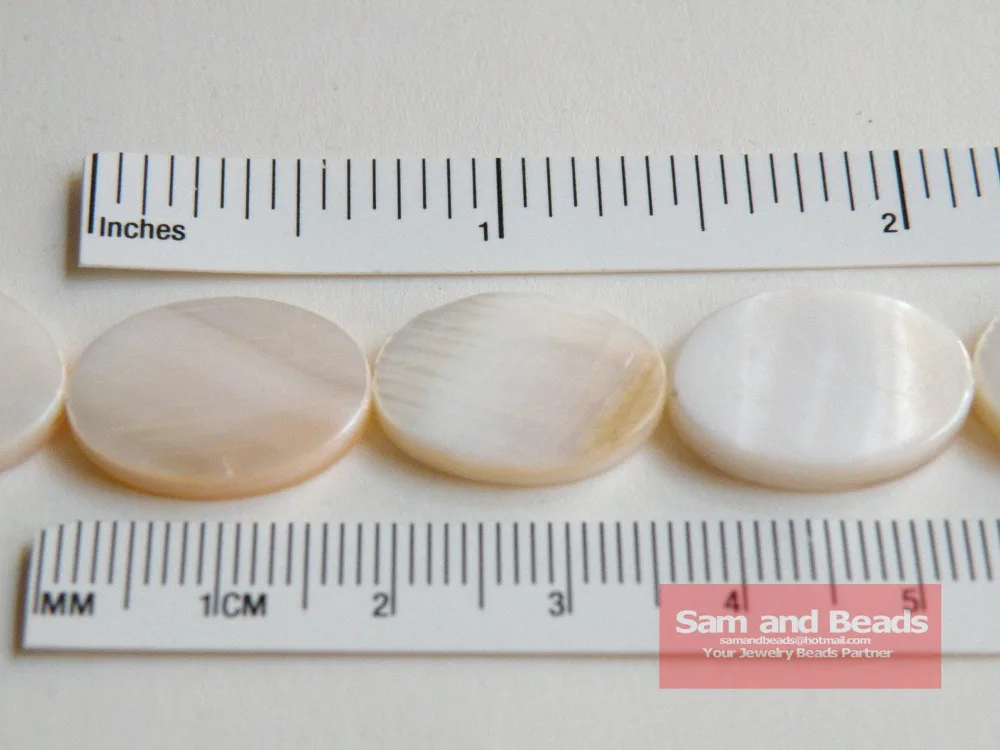 Wholesale!!! (1 Strands) 18x13x3mm  White Natural Mother of Pearl Shell Flat Oval Beads Approx 39CM Per Strand