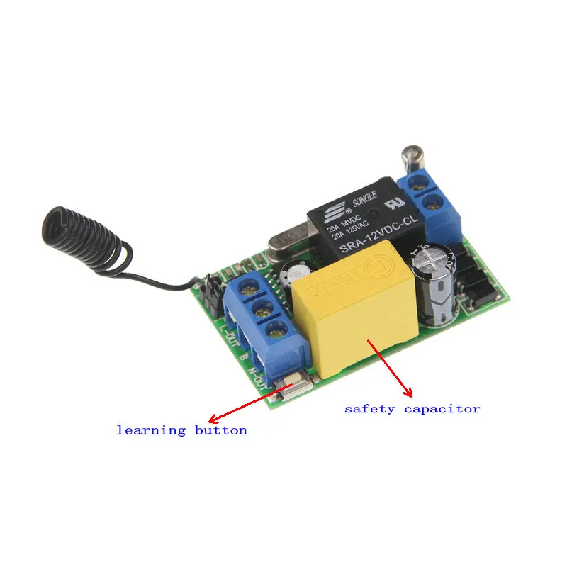 Mini Size AC 220V 1CH 1CH 10A Wireless Remote Control LED Light Lamp Bulb Motor Strips Switch Relay Receiver ,315/433 MHz