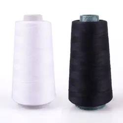 Durable 3000M Yards Overlocking Sewing Machine Line Industrial Polyester Thread Metre Cones Black White Sew Thread