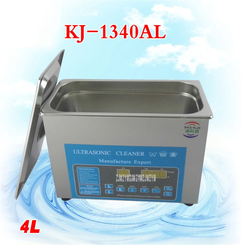 

AC110/220V 304 stainless steel Ultrasonic Cleaner 4L KJ-1340AL Digital Timer and Heater Control Equipment Parts with Basket