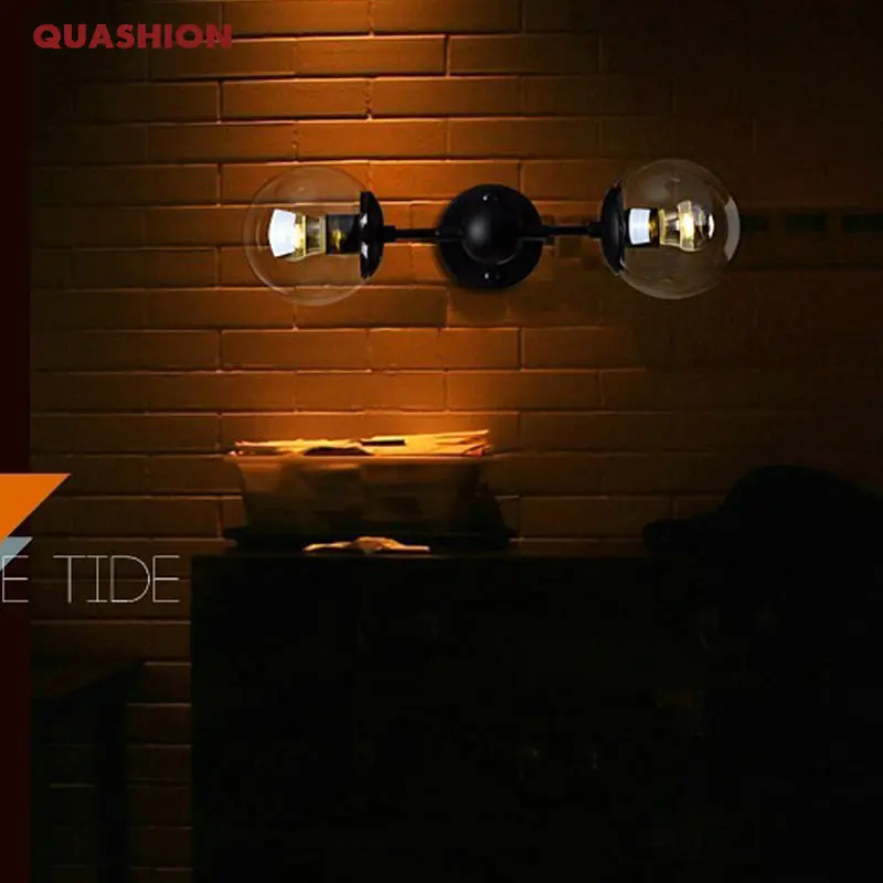 

Nordic Loft Style Industrial Vintage Wall Light Fixtures Iron Glass Antique Lamp Bedside LED Wall Sconce Lampara Pared