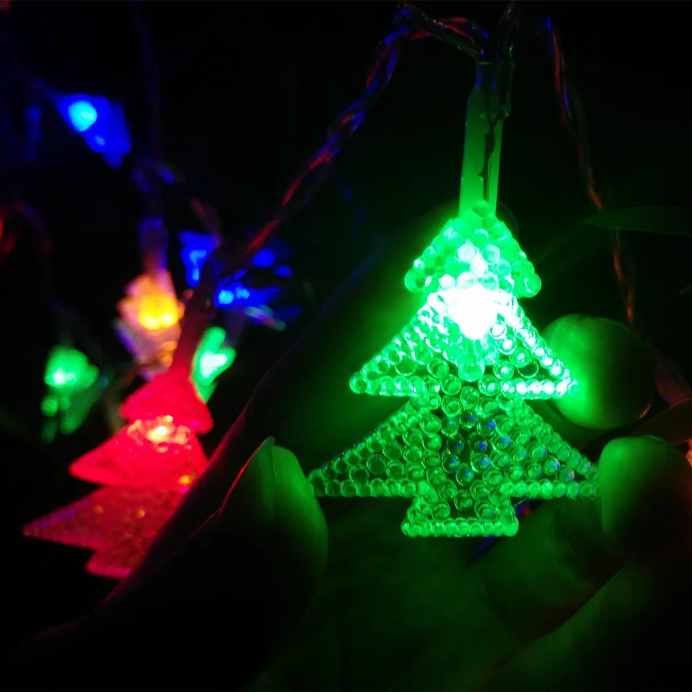 

YIYANG LED Strings 3M 30LEDs String Lights Battery Operated Christmas Tree Shape LED Fairy Xmas String Lights Multi-Color Luces