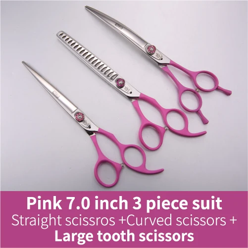 Fenice 7.0/7.5/8,0 Professional Dog Pflege Schere Schneiden Gerade Gebogen Ausdünnung Schere Set Kit Haustiere Werkzeuge für pommerschen