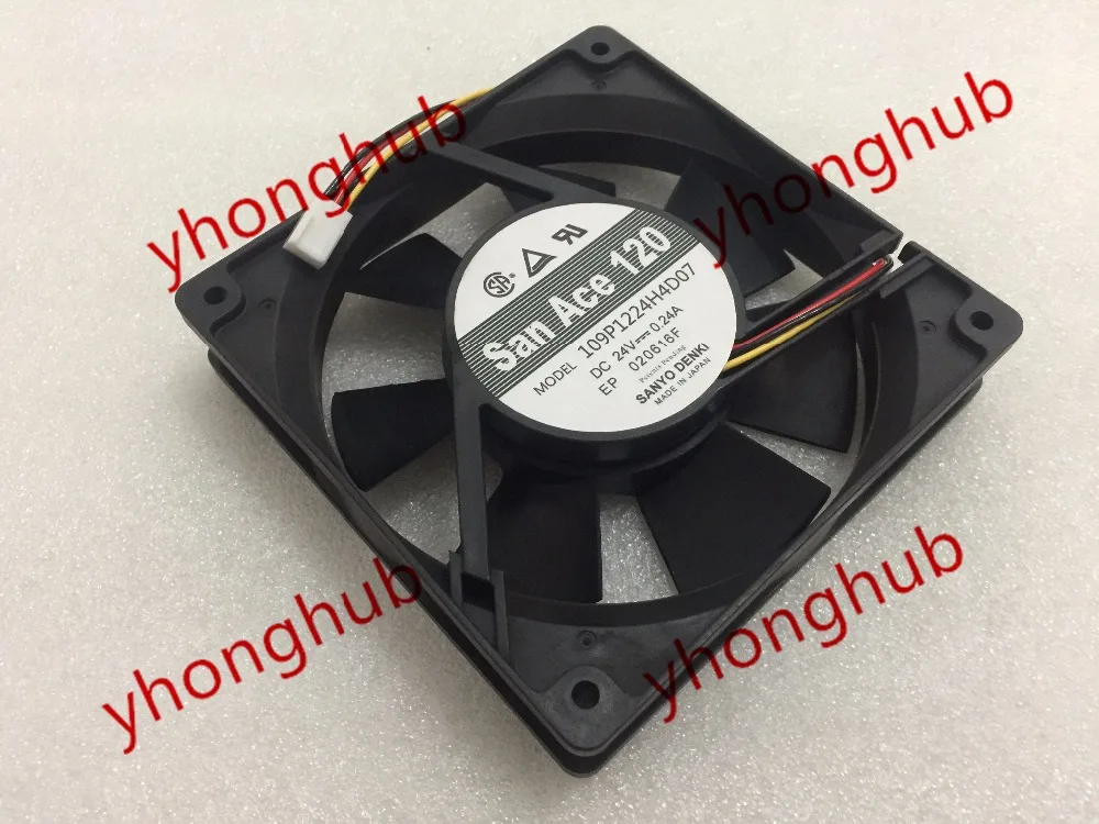 

Sanyo Denki 109P1224H4D07 DC 24V 0.24A 120x120x25mm Server Cooling Fan