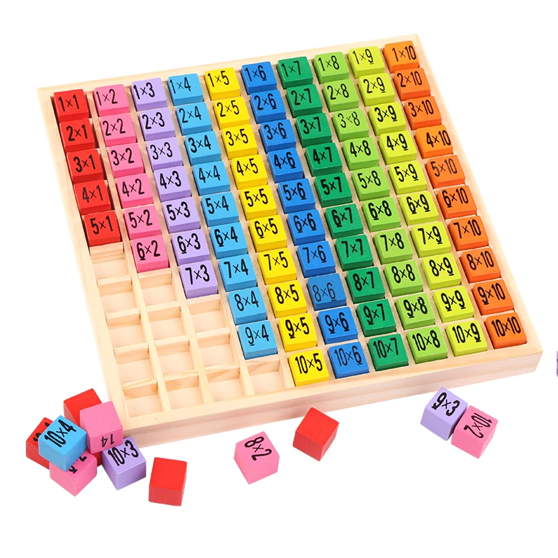 

Wooden Toys 99 Multiplication Table Math Toy 10*10 Figure Blocks Baby Colorful Child Kids Early Educational Montessori Gifts