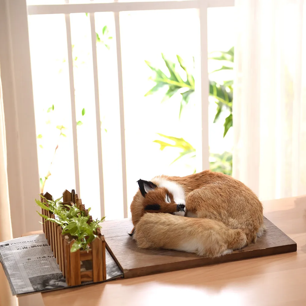 ZILIN Lovely Simulated Fox /Desk Decor Ideal Children Gift  27*27*12 cm