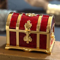 Europe Retro Medium Size Metal Jewelry Storage Box Treasure Chest Case Girl Gift For Table Organizer Z104