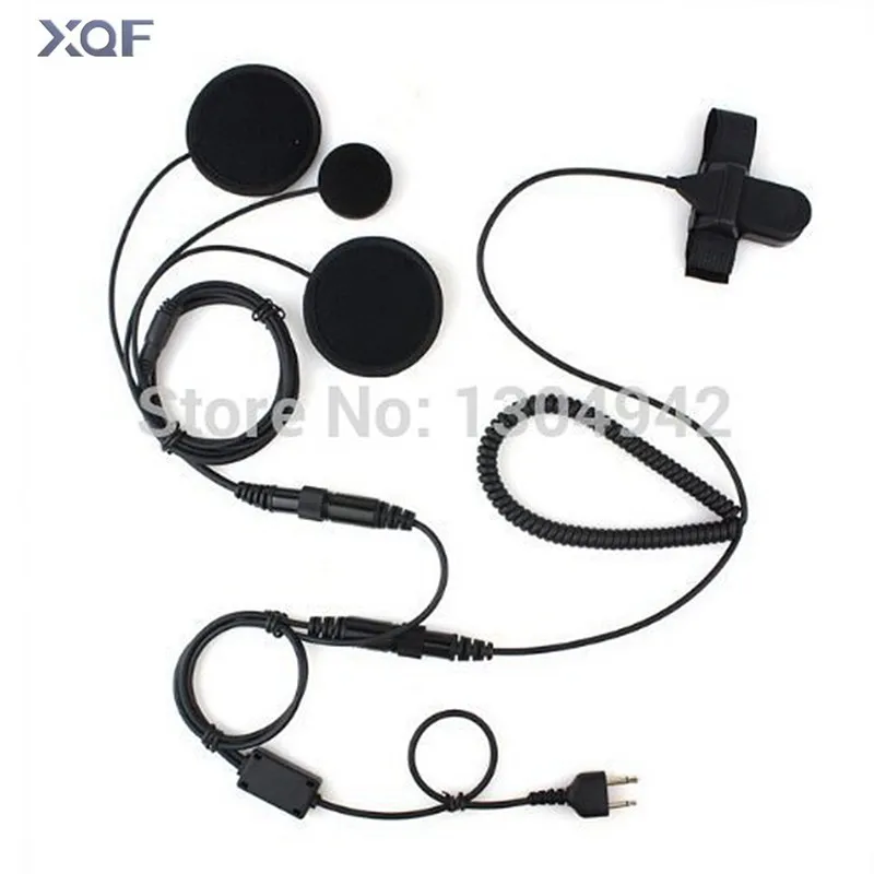 Full Face Moto Motorcycle Bike Helmet Earpiece Headset Mic Microphone 2-pin  for Icom Maxon Yaesu Vertex Radio  free shipping