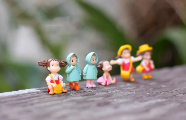 1 Pcs Miniatures Anime Girl Terrariums Figurines Action Figures Fairy Garden Succulents Desktop For Kids Decor Plastic Crafts