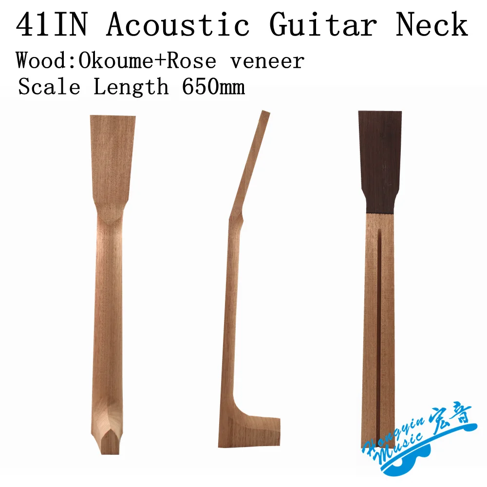 Okoume Wood For Acoustic Guitar Neck  Guitar Accessories  Okoume+Rose wood Three PLY Guitar Neck MD head