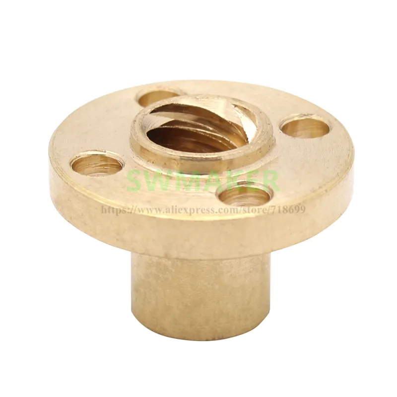 Brass Nut for TR8*2 / TR8*4 / TR8*8 lead screw rod nut pitch 2mm TR8 Brass Trapezoidal Lead Screw nut  for CNC 3D printer parts