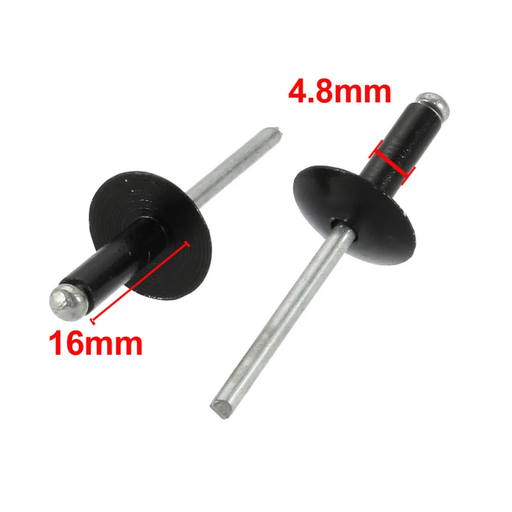 Remaches Pop de aluminio, sujetadores de remache ciego de Brida Grande de extremo abierto para edificios y aviones, 4,8mm x 8/12/14/16mm, 40 unidades