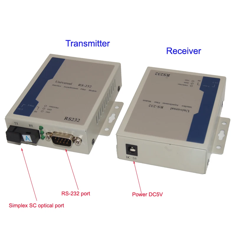 Imagem -02 - Extensor Óptico de Dados Bidirecional Rs232 Dados sobre Fibra Óptica Meida Conversor com sc Singlemoode até 20km Alta Qualidade