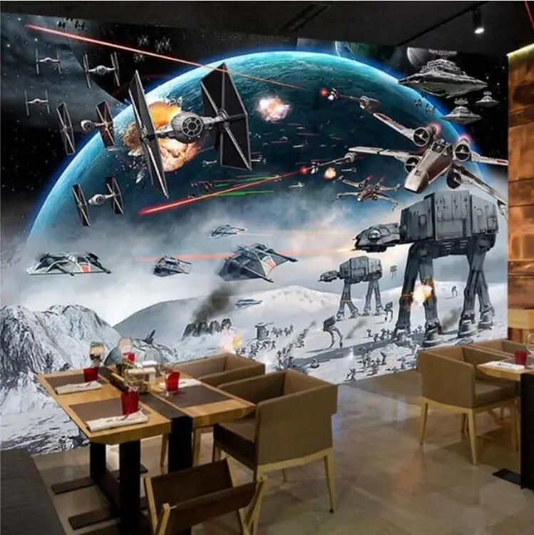 

Custom Photo Wall Paper 3D Stereo Cartoon Shock Star Wars Mural Kid's Room Cafe KTV Backdrop Wallpaper For Walls 3 D Papel Tapiz