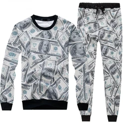 Harajulu New Funny 3D money pattern 100 dollar print sweat suits felpa + pantaloni della tuta donna uomo joggers tute sportive S-XXL R2392