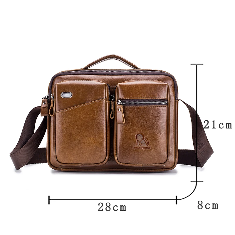 Bolso cruzado de cuero genuino para hombre, bolsa de viaje de cuero de vaca, suave, a la moda