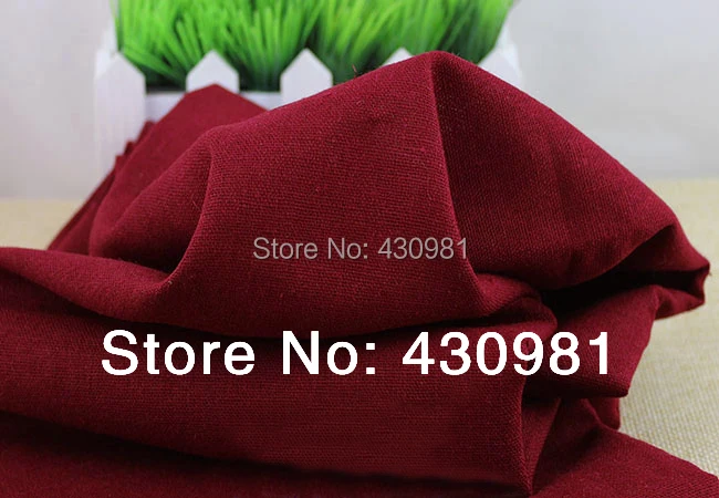 100cm*140cm burgundy fabric for dress skirt trousers sewing tissu solid cotton linen