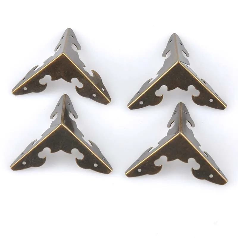 10Pcs Brown Metal Corner Trilateral Albums Menus Folders Edge Cover Protectors For Decor 30x30x30mm CP1740