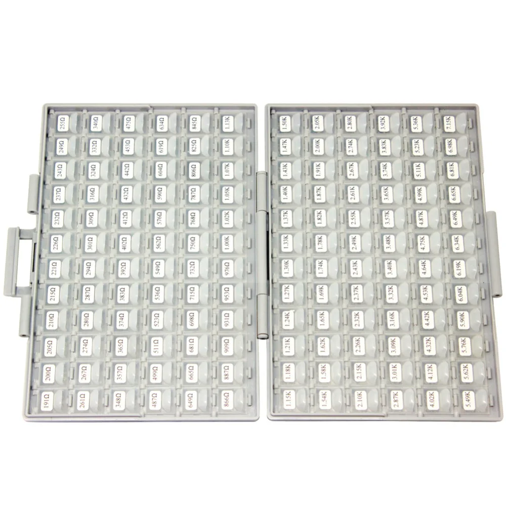 AideTek SMD SMT 0805 1% E96 Resistor Kit 491 Values 100pc/value 4 BOX-ALL ROHS resistor storage box plastic part box R08E96100