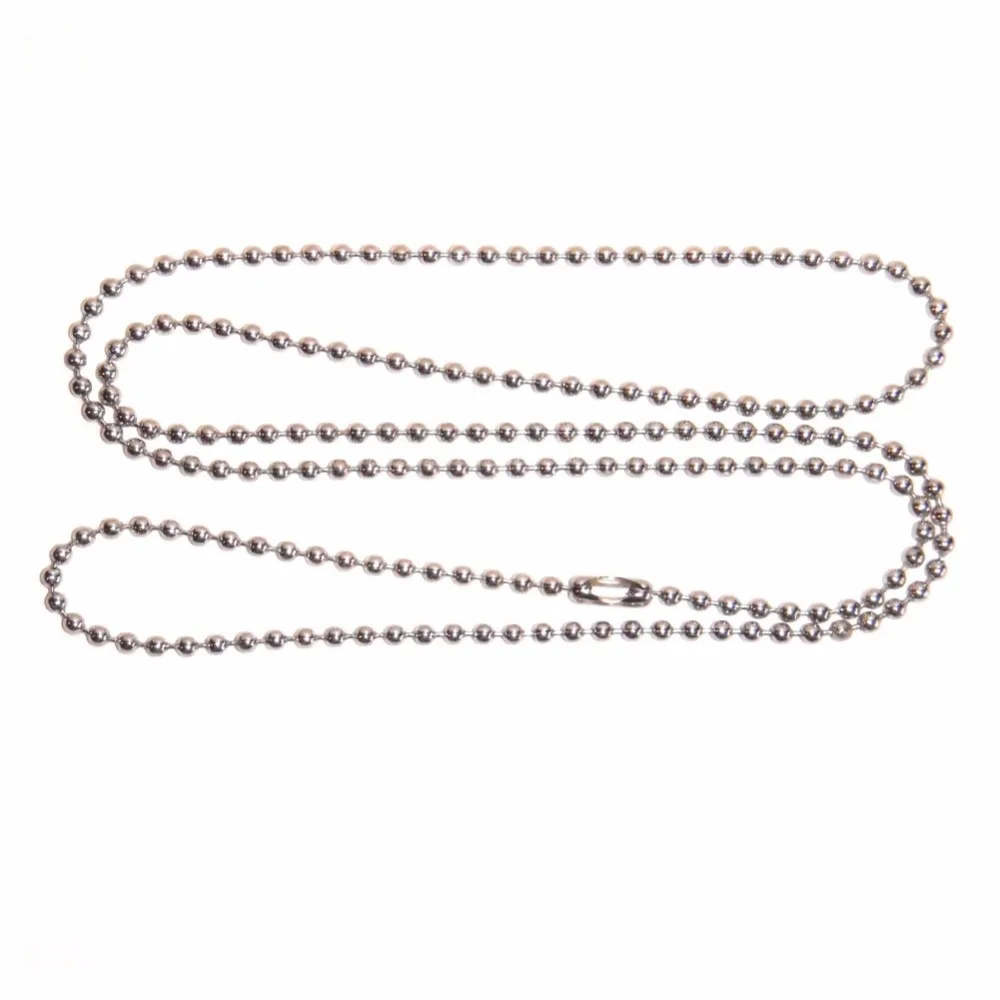 10pcs/lot 2.4mm Stainless Steel Ball Chain Men Necklace Bracelet Keychain Trinket Dog Tag Jewelry Accessories 15cm-75cm