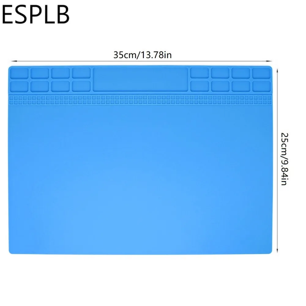 ESPLB 350mmx250mm Heat Insulation Repair Work Pad Station Desk Platform Silicon BGA Soldering Station Mat Hot Gun Maintenance