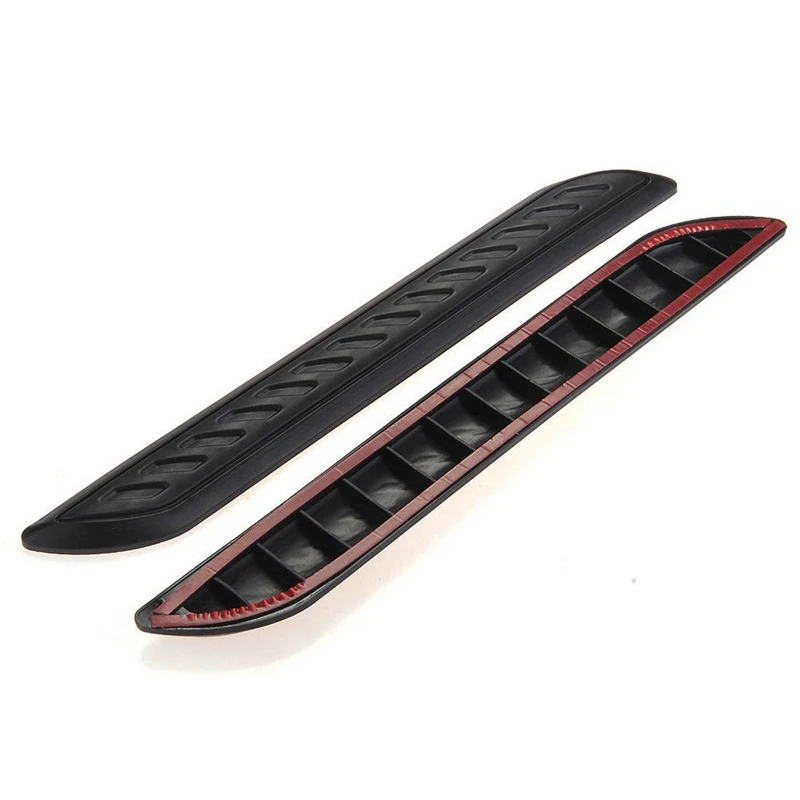 2pcs Black Car Rubber Door Sticker Bumper Corner Protector Anti-Kick Scratch Pad Scratch Proof Textured Pad Sill Strip Guard