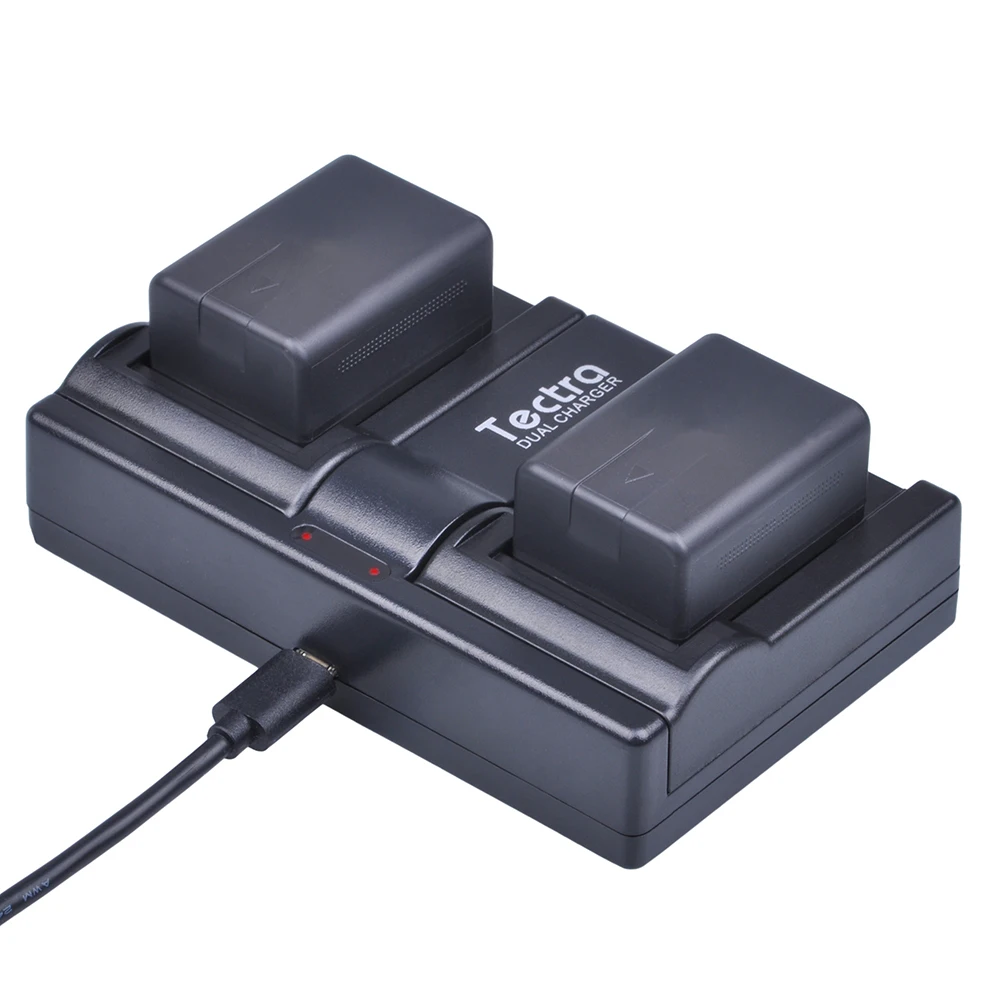 Batterie de caméra Tectra VW-VBT190 VW-VBT380, chargeur USB à double canal pour Panasonic HC-V180GK HC-V380GK V380 HC-W580GK