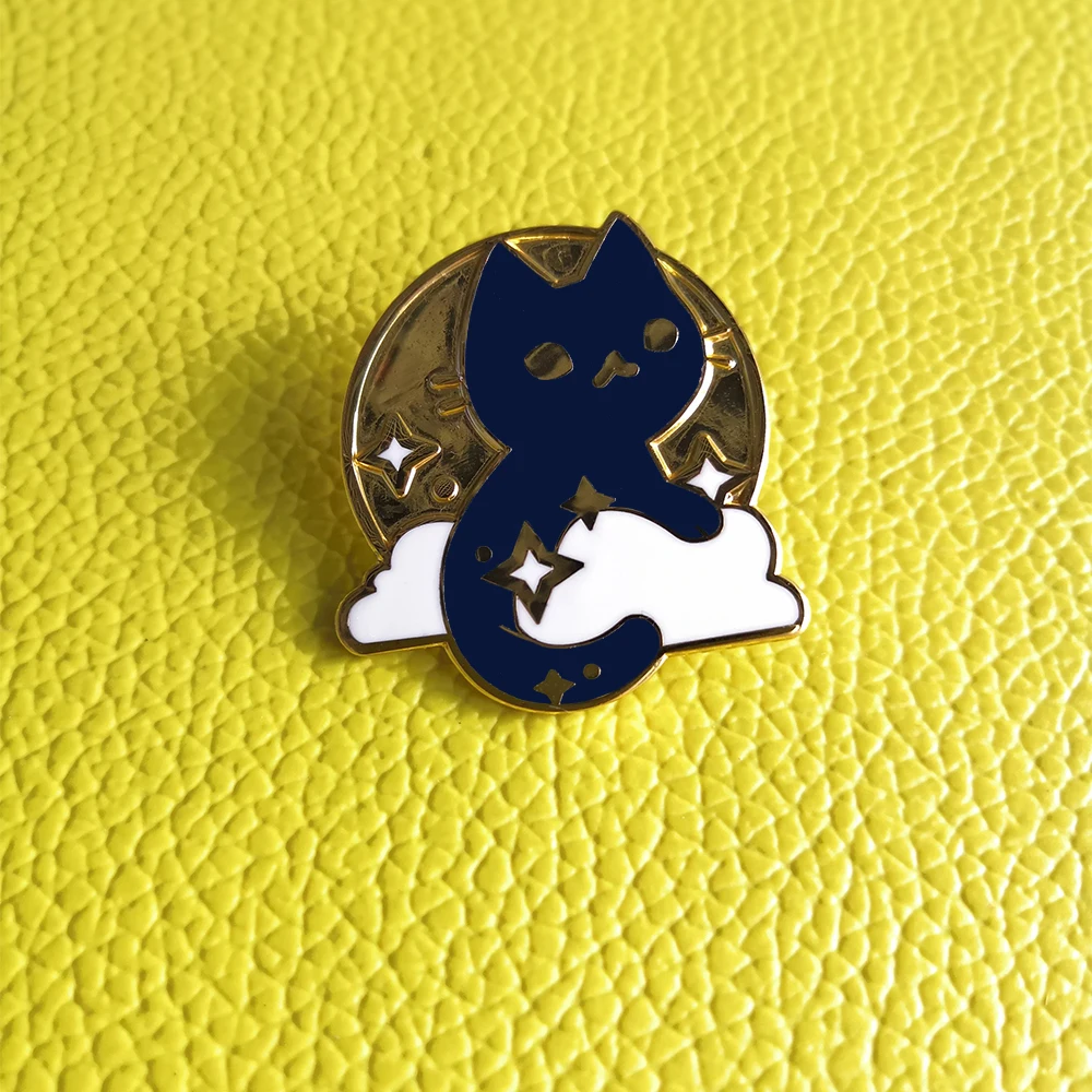 Moon Cat Enamel Pin Badge