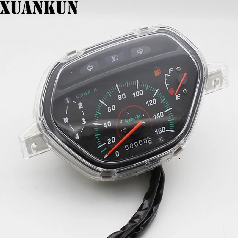 XUANKUN Motorcycle Accessories Curved Beam Motorcycle Instrument Table TBT110 Odometer Instrument Assembly