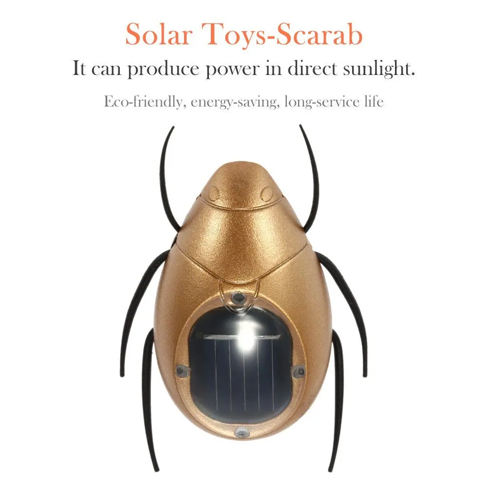 Cute Solar Scarab Magic Solar Powered Scarab Insect Solar Toys para niños