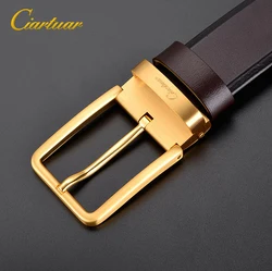 Ciartuar-Ceinture en cuir véritable avec boucle ardillon pour homme, pantalon à sangle, première couche, costume de haute qualité, magasin officiel, livraison gratuite, nouveau, 2023