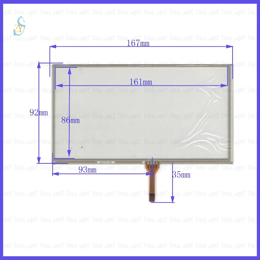 

ZhiYuSun 167mm*92mm HLD-TP-1135 7 inch 4-wire resistive touch panel for Car DVD, 167*92 GPS Navigator screen