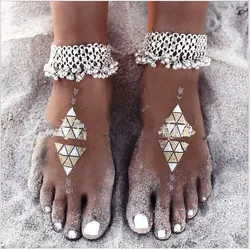 1Pcs Summer Unique Bells Barefoot Sandals Anklets For Women color Tassel Anklet Foot Beach Jewelry Charm Bracelet Turkish Gypsy