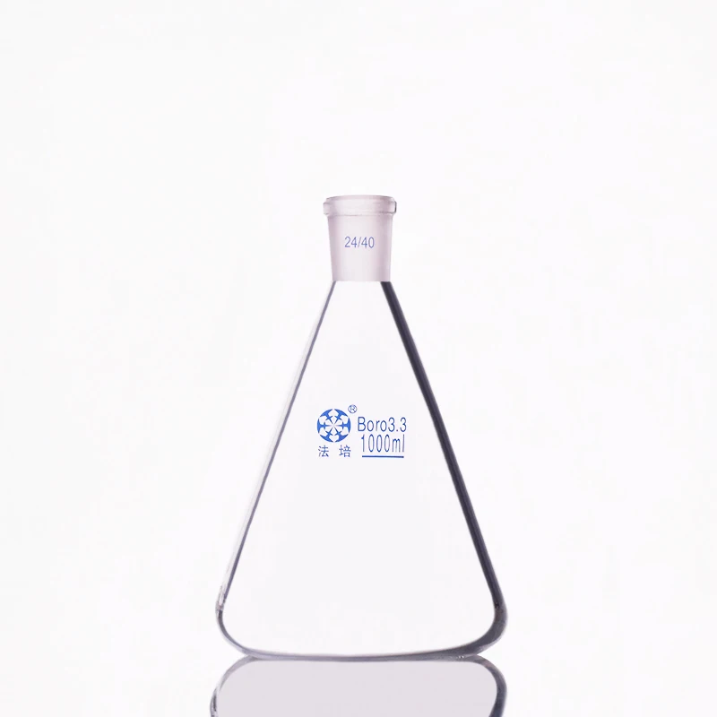 FAPE Conical flask with standard ground-in mouth, Heavy wall, 25mL-1000mL-2000mL-10000mL, 24/40, Erlenmeyer flask, No tick mark