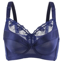 Women's Smooth Sexy Full Coverage Underwire Non Padded Bra 34 36 38 40 42 44 46 48 B C D E F G H
