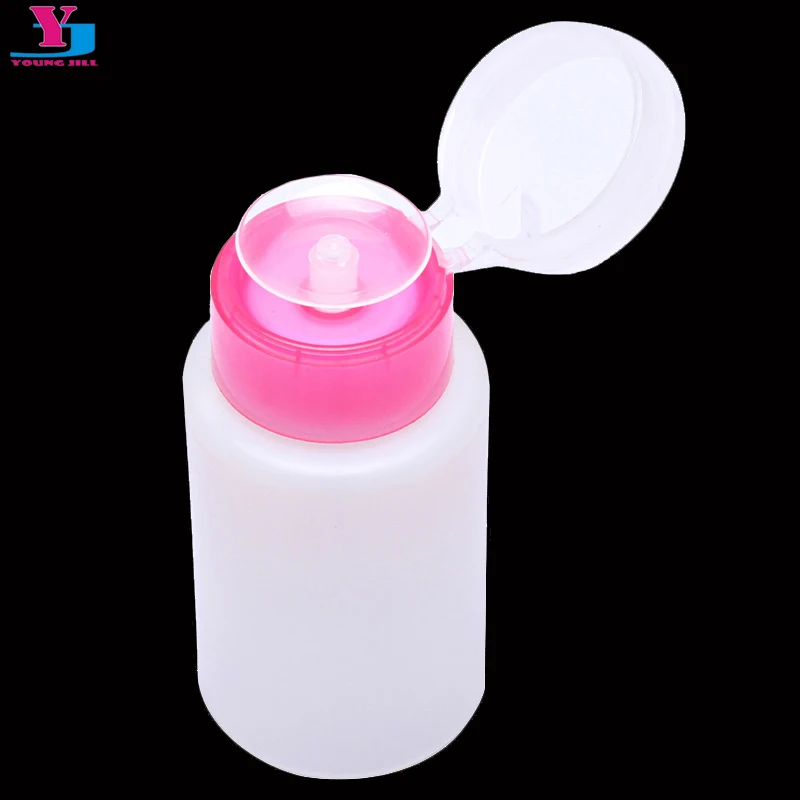 Top Qualität 150ML Rosa Leere Pumpe Flüssigkeit Alkohol Presse Nagellack Entferner Reiniger Flasche Dispenser Machen Up Nachfüllbar Container