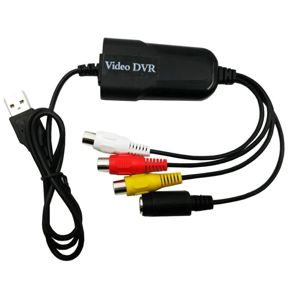 USB 2.0 Video Capture Card No Need to Install the Drive CVBS/AV & S-Video to USB 2.0 Use for VHS Cameras DVD Support Windows 10