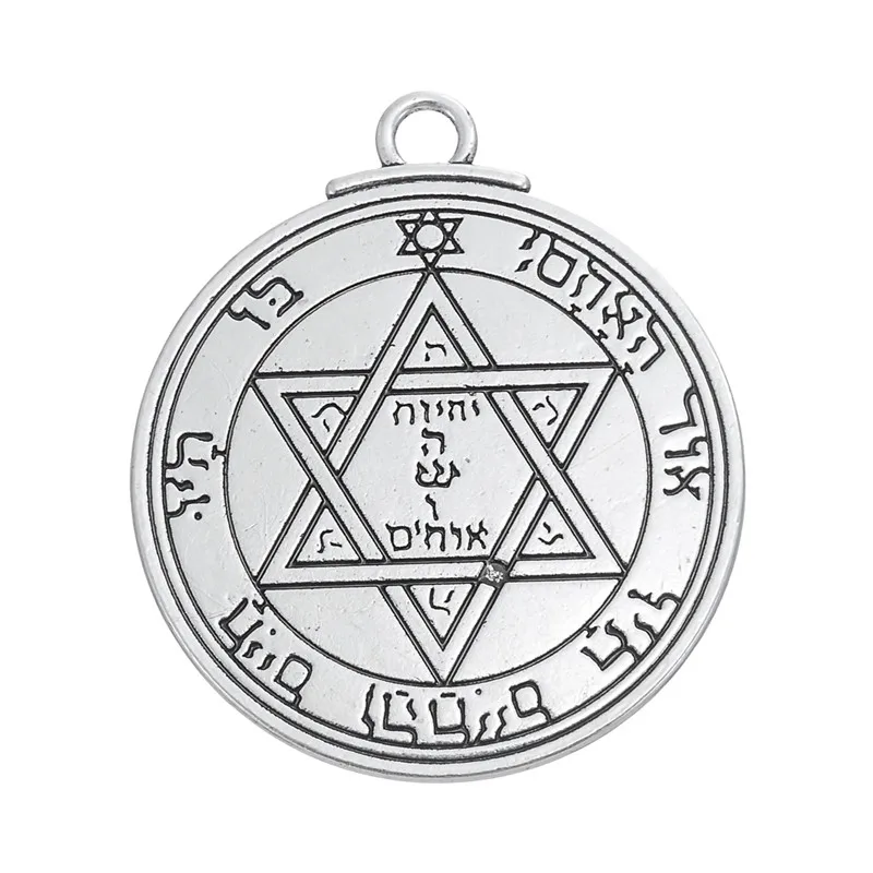 Dawapara Pentacle of Moon Talisman Solomon Hermetic Kabbalah Charms Amuletos De La Suerte Large Pendants for Jewelry Making