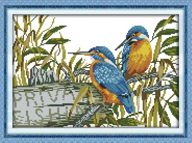 Joy Sunday The In Love Alcedo Euryzona Stamped Counted Cross Stitch Set Cross Stitch Painting Patterns Needlework Embroidery Kit