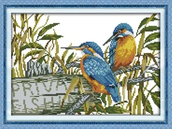 Joy Sunday The In Love Alcedo Euryzona Stamped Counted Cross Stitch Set Cross Stitch Painting Patterns Needlework Embroidery Kit