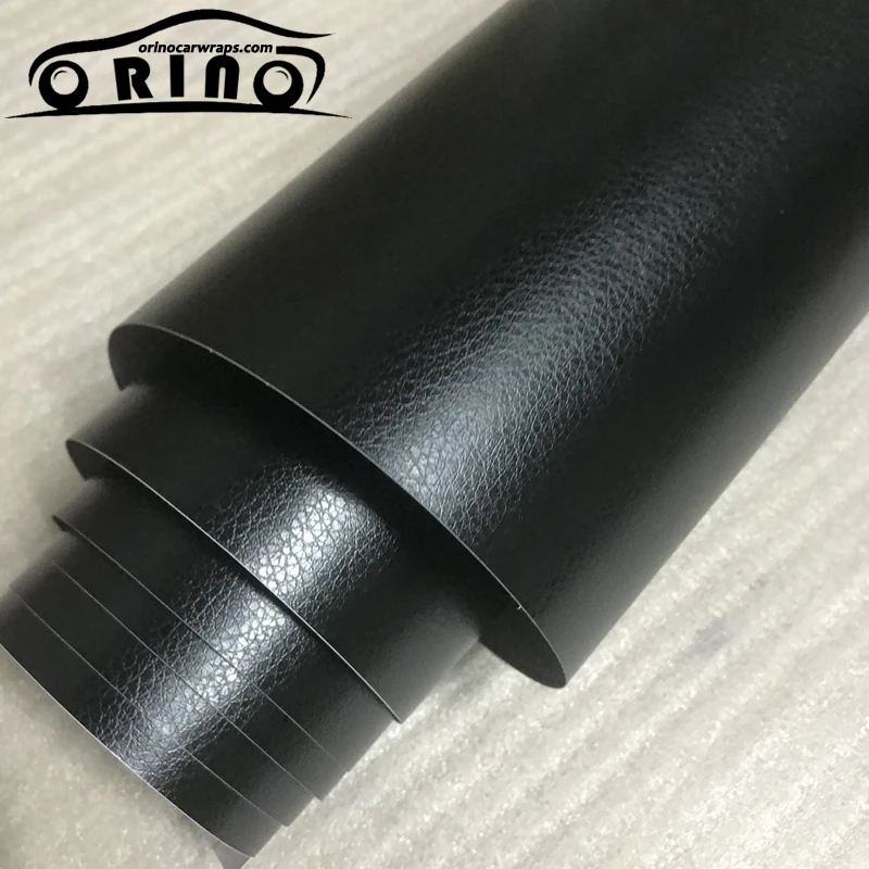 3D PVC DIY Car Styling Interior Dashboard Sticker Black Leather Texture Trim Vinyl Wrap Sheet Film Sticker 10/20/30/40/50X152CM