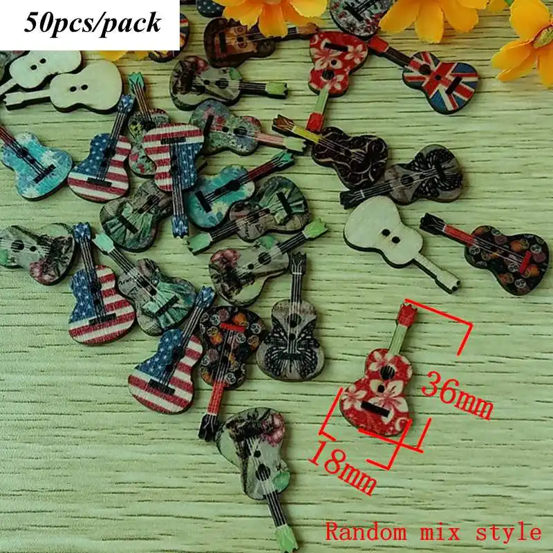 30/50pcs/package Wholesale Mix Styles Random Send Cartoon Flatback Wooden Buttons For Craft DIY Scrapbooking Sewing Crafts L-1