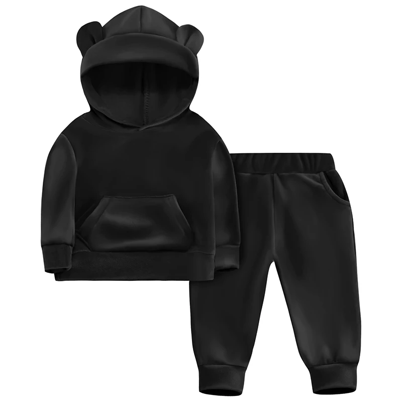 Set di abbigliamento con cappuccio in velluto per bambina Set di abiti per bambini primavera autunno per ragazza ragazzi tute sportive tute Set di