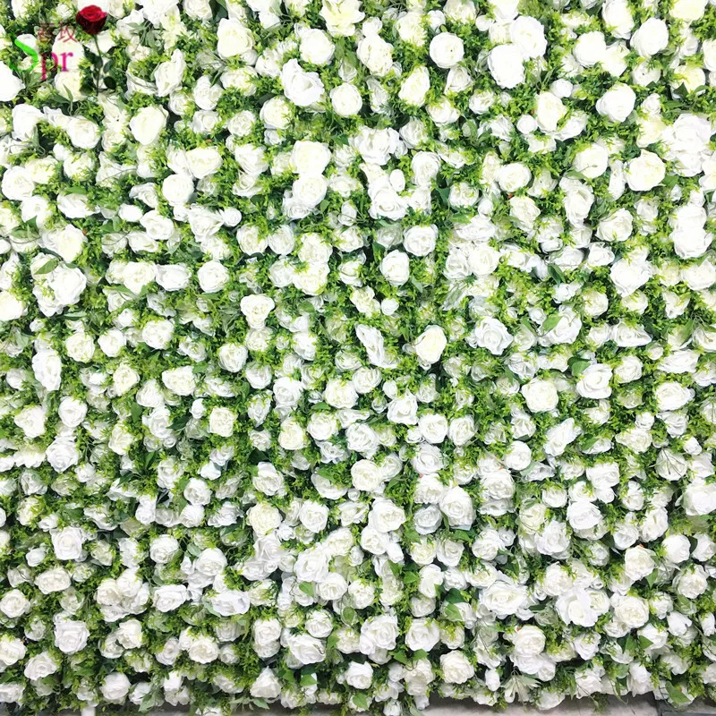 SPR Free Shipping white green grass 3D flower wall wedding backdrop artificial flower row and arch decorative flore